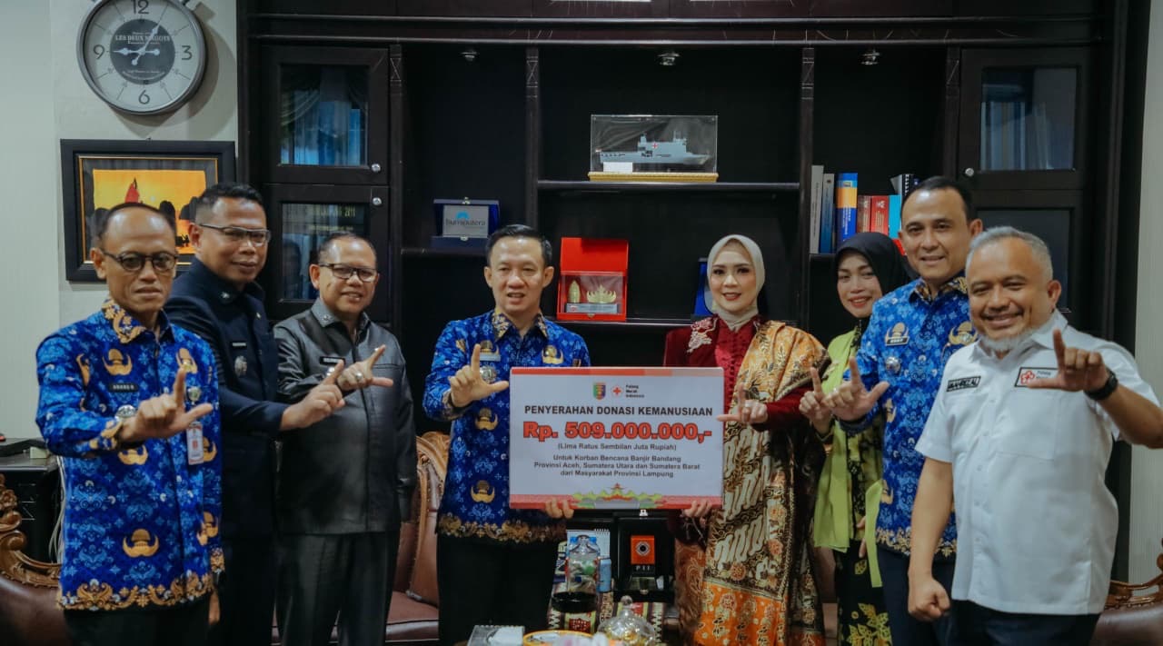 Lampung Perkuat Peran sebagai Hub Solidaritas Regional, PMI Salurkan Rp509 Juta untuk Korban Bencana